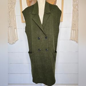 NWT J Jill Majestic Double-Breasted Sweater Gilet Sz XL